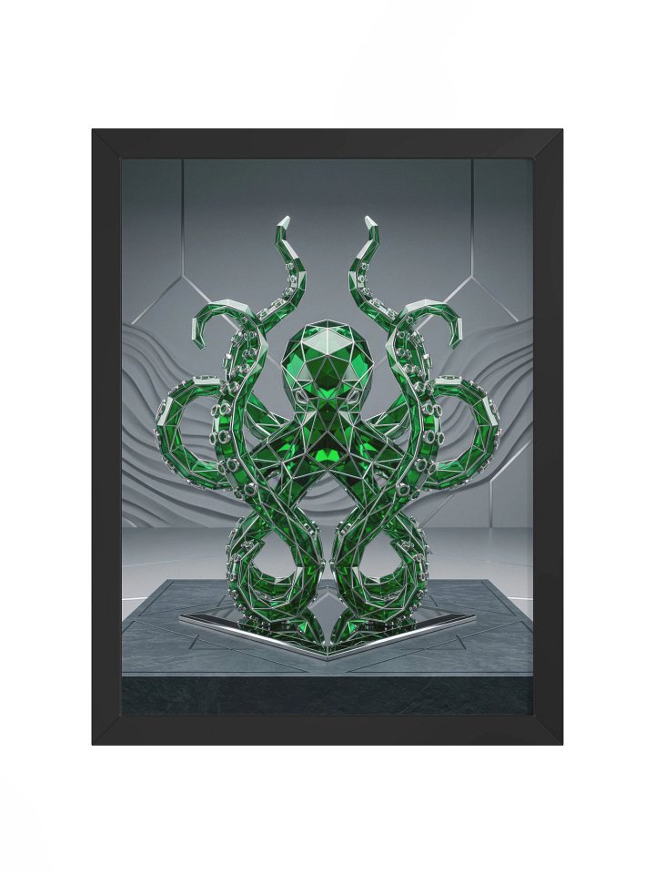 Lustrous Geometric Octopus Canvas - Neo-Deco Luxury Wall Art product image (1)
