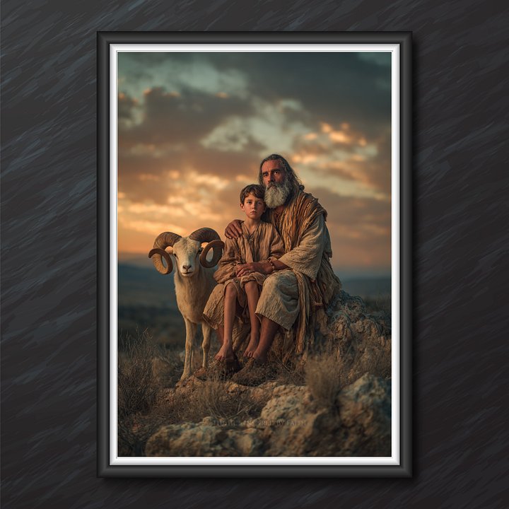 Abraham and Isaac Printable| Cinematic Bible Story Print | Christian Decor Digital Download product image (1)