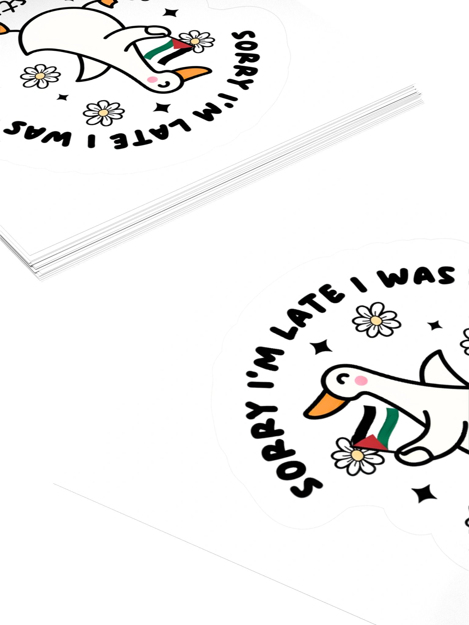 Sorry I'm Late I Was Palestine Duck Sticker product image (7)