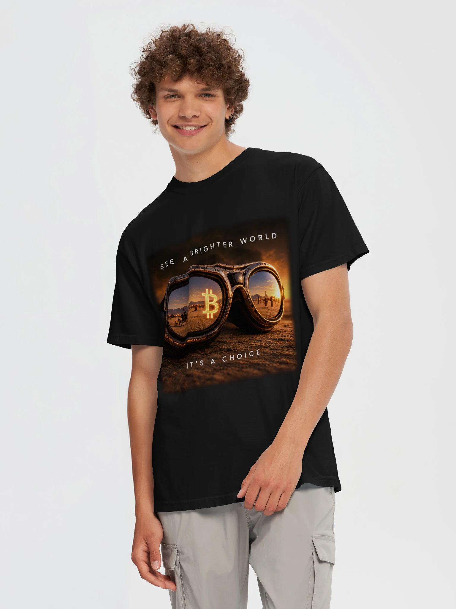 BM Goggles Bitcoin Shirt (Black) product image (5)