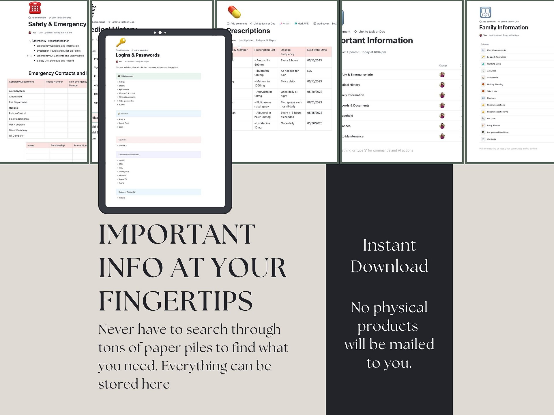 ClickUp Household Information Template product image (4)