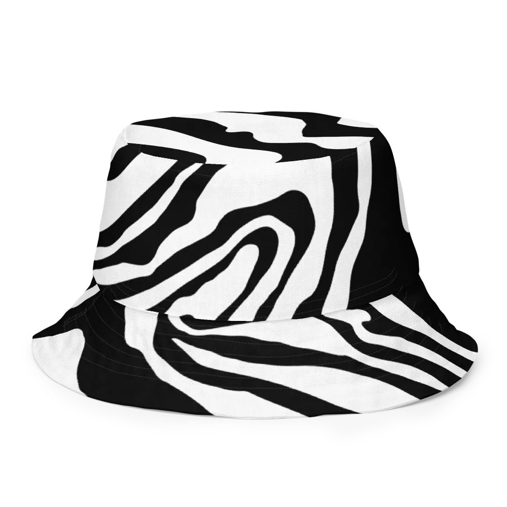 Flowing B/W Monochrome Reversible Bucket Hat product image (1)