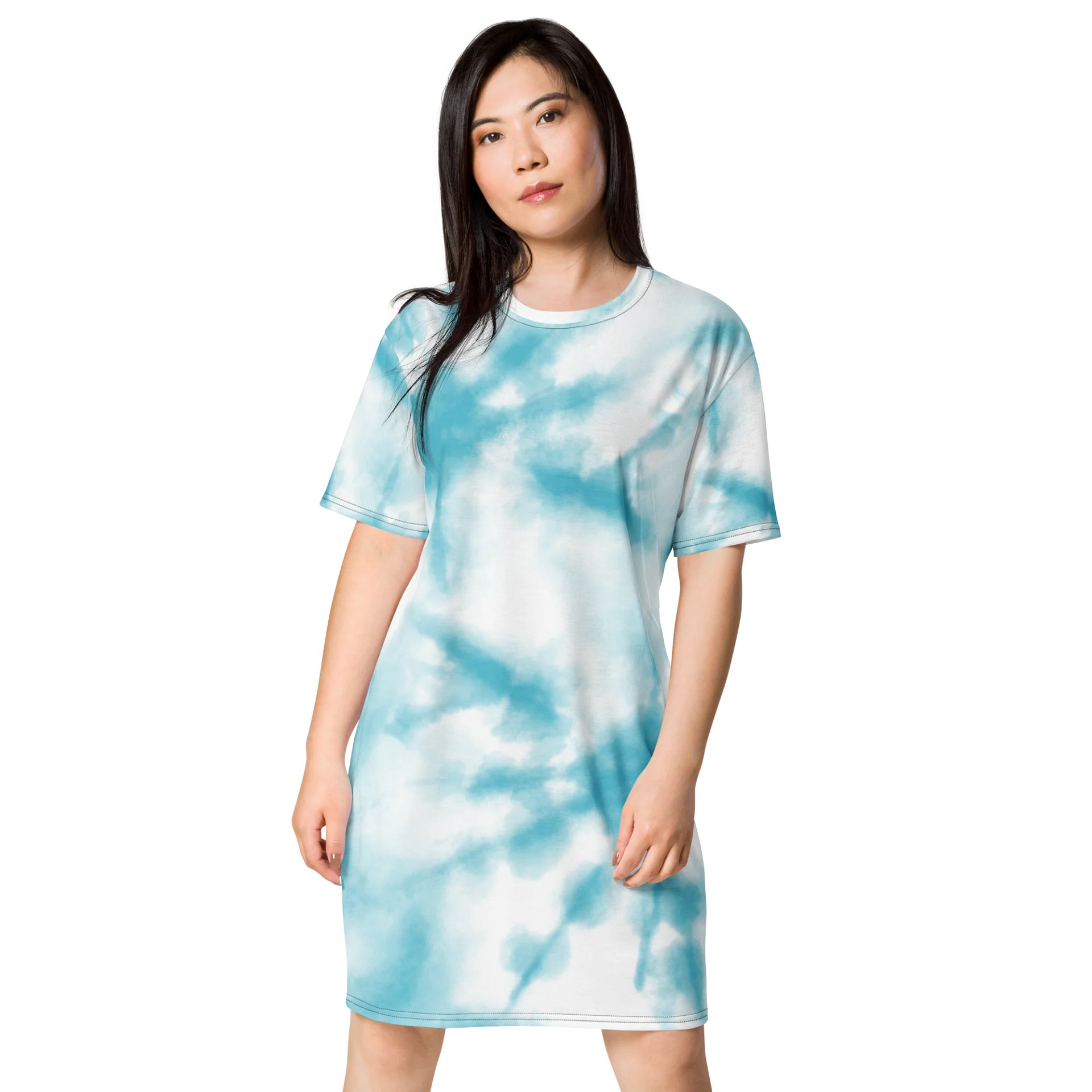 Exclusive Blue Tie-Dye T-Shirt Dress - Only at TDS Music product image (1)