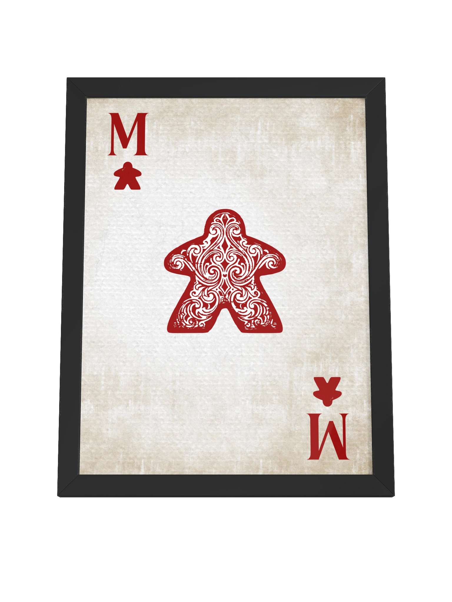 Vintage Meeple Red Ace Playing Card Board Game Room Poster - FRAMED product image (14)