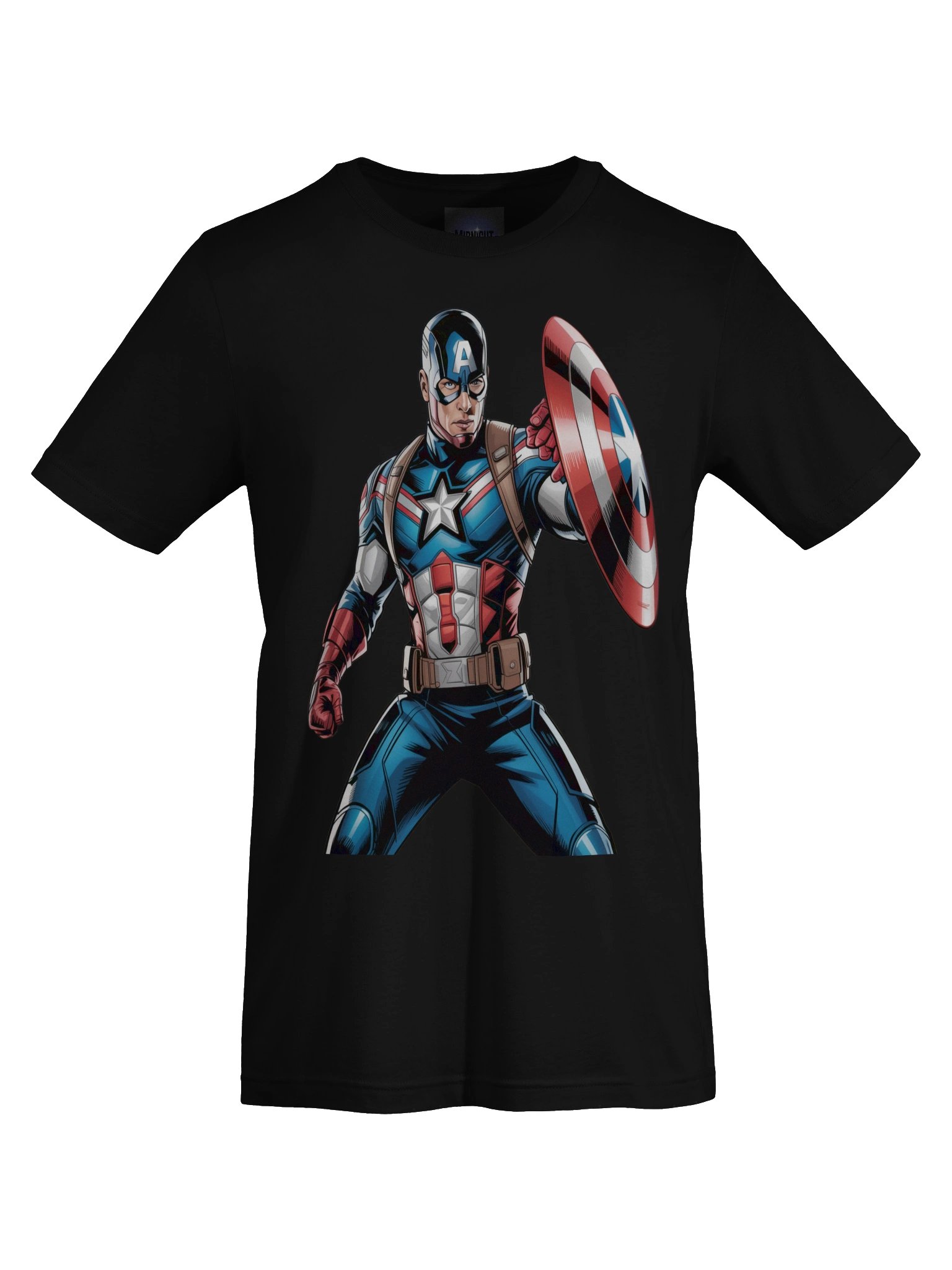Shielded Nocturne: Captain America Veiled Defender T-Shirt product image (1)