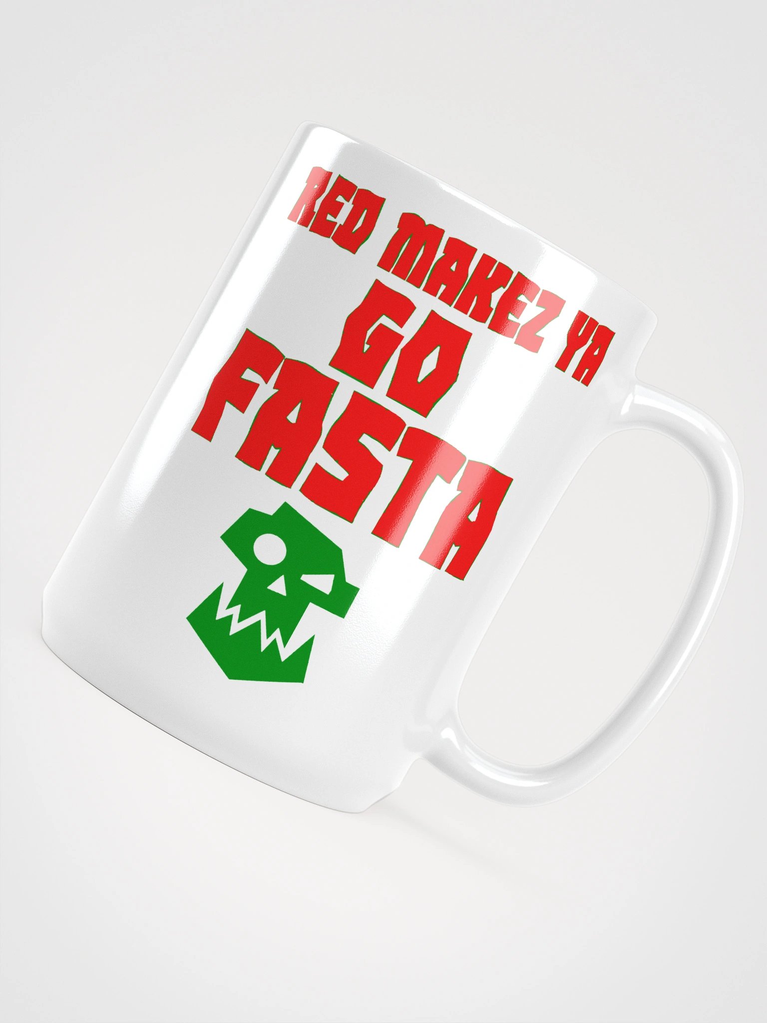 Red Makez Ya Go Fasta Ork Skull Mug product image (5)