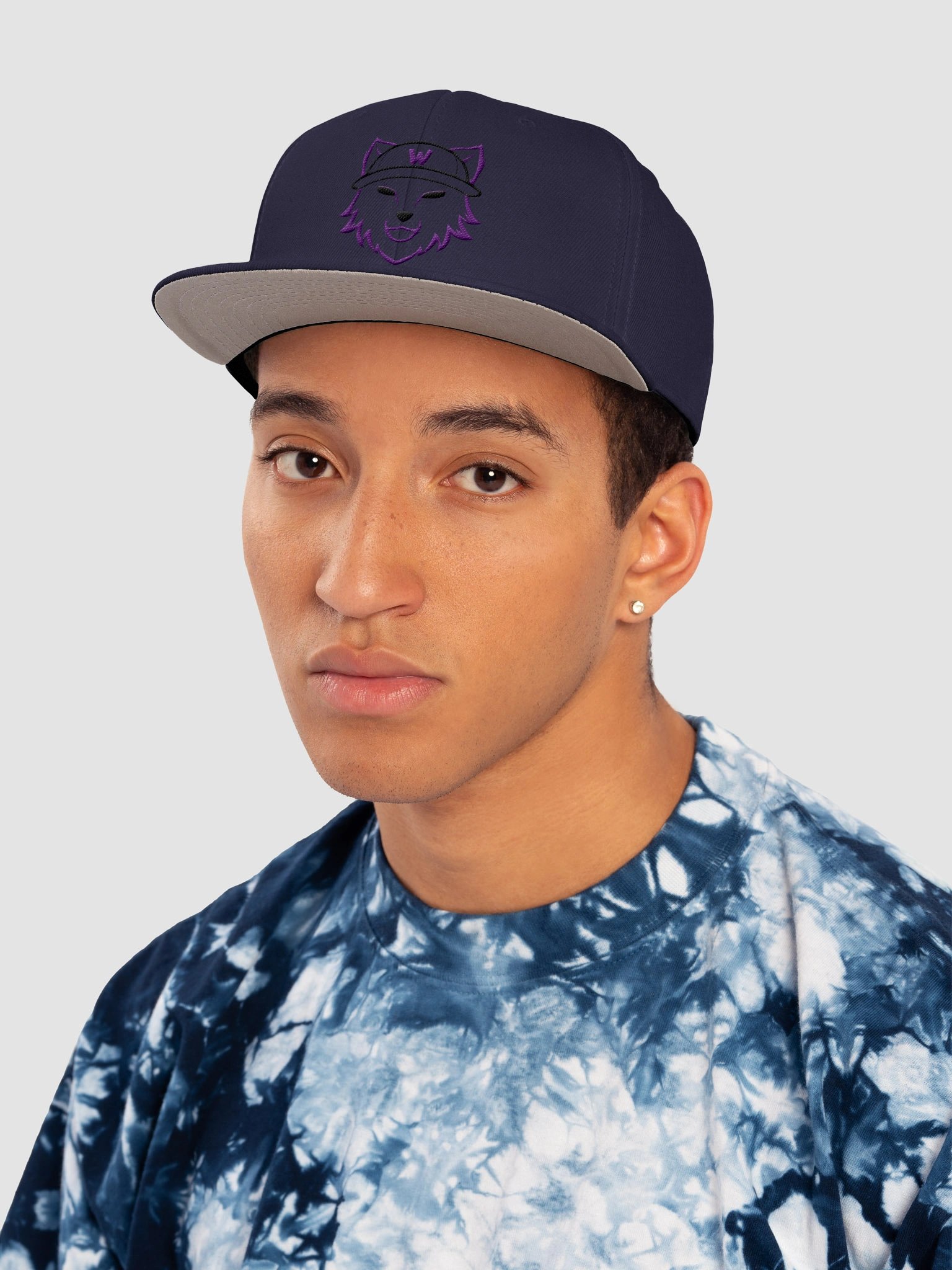 wolf_eyed Logo Purple Outline Snapback Hat product image (42)