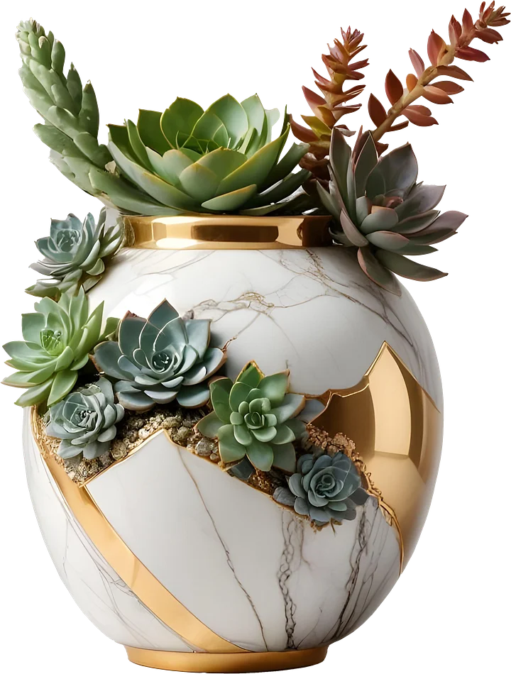 Collection: Marble Eternal – Shabby Chic Kintsugi Vase product image (1)