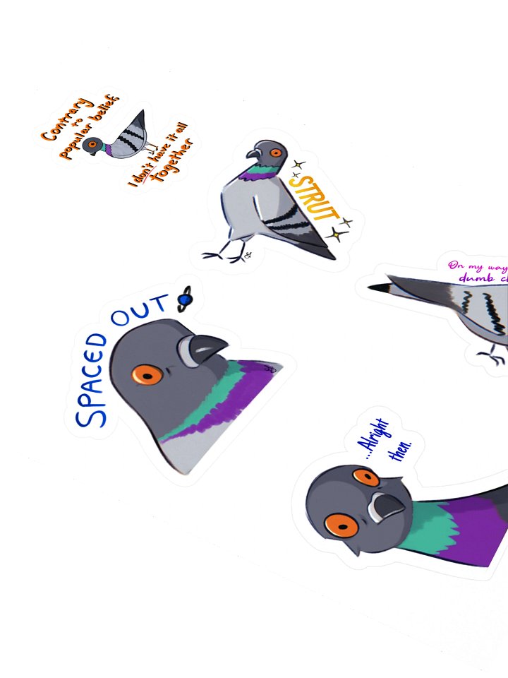 Tired and Confused Pigeons Sticker Sheet product image (2)