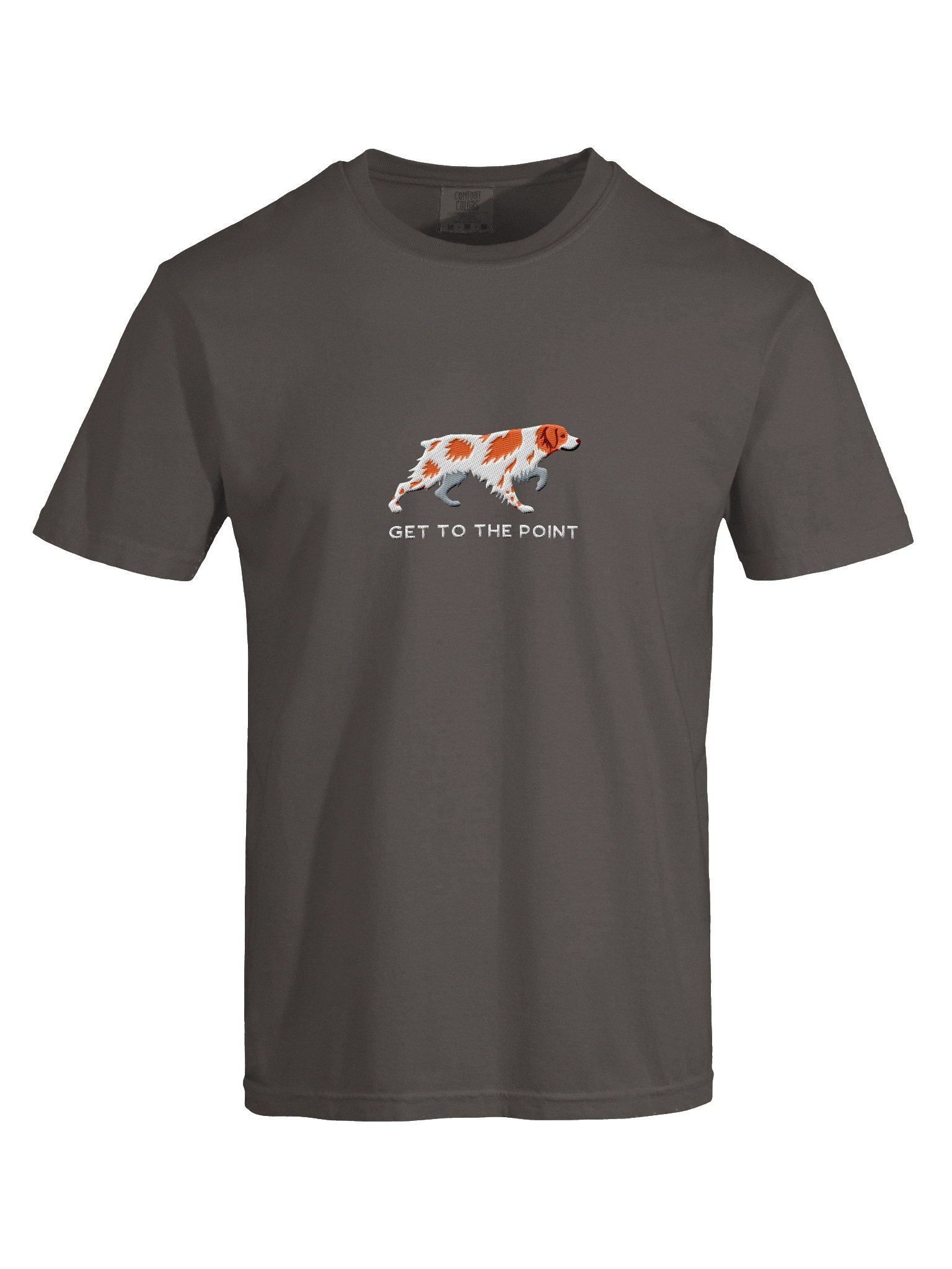 Get to the Point T-Shirt(Embroidered) of a Brittany Spaniel(Orange & White) product image (10)