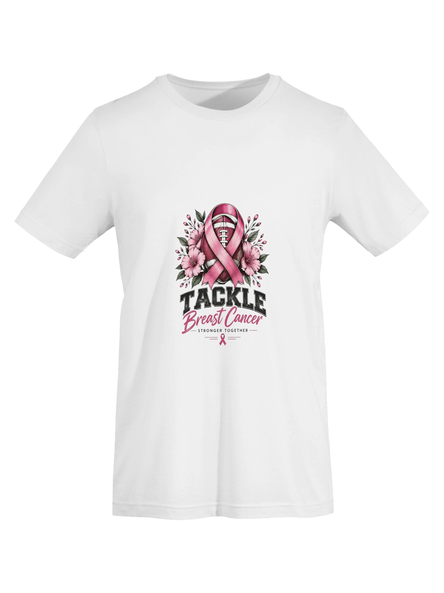 Stronger Together Floral Pink Ribbon Shirt Breast Cancer Awareness Tee product image (4)