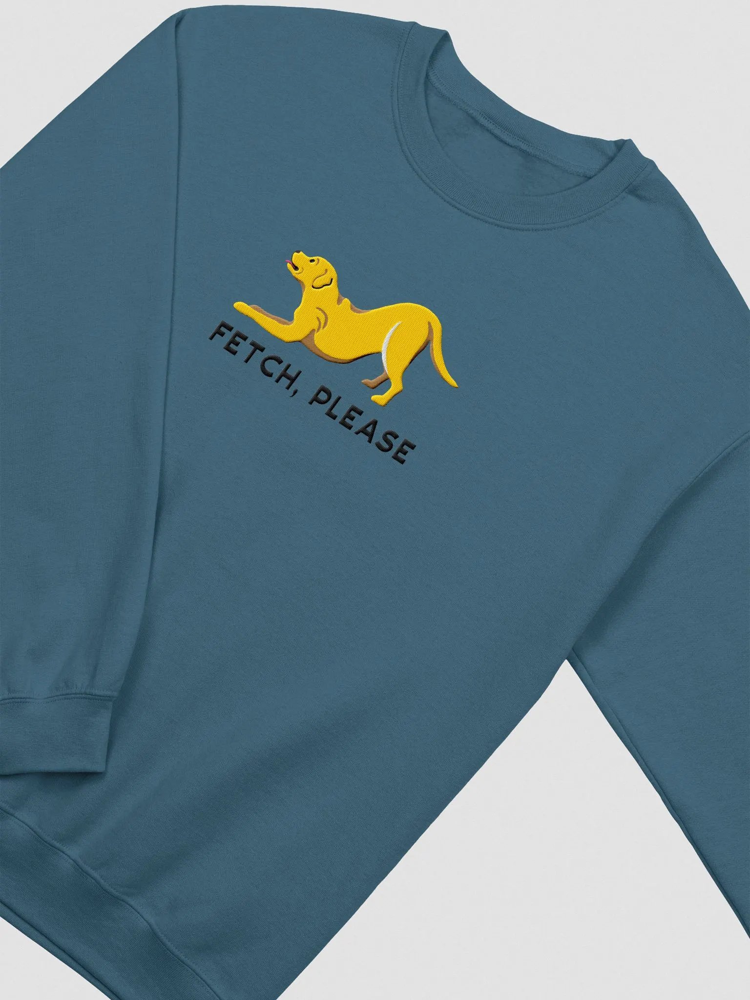 Fetch Please Sweatshirt (Embroidered) of a Labrador Retriever product image (5)