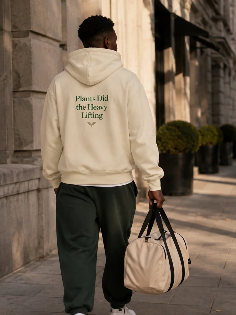 Plants Did the Heavy Lifting Unisex Premium Hoodie – Cream product image (3)