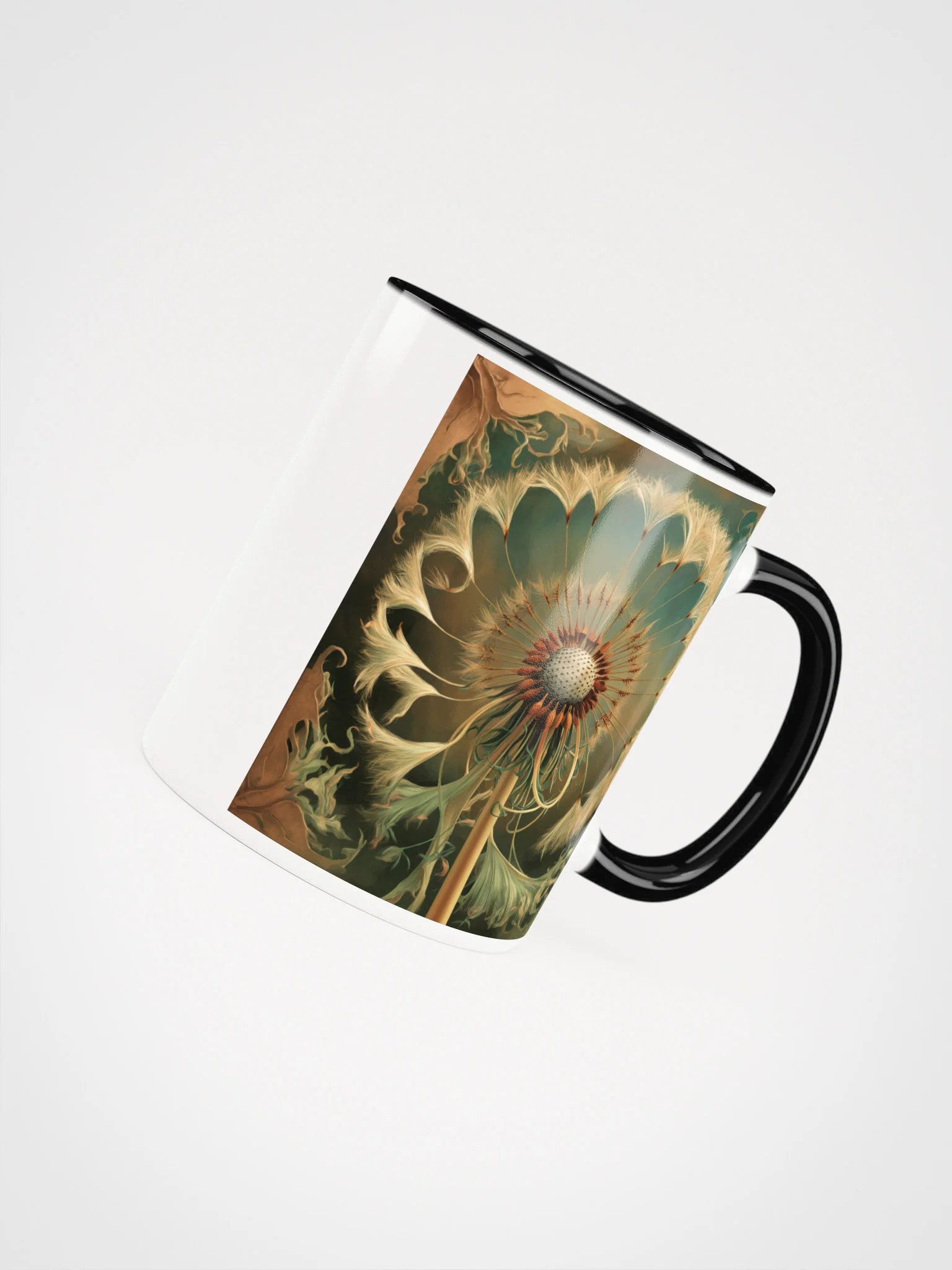 Golden Dandelion Art Nouveau Mug product image (4)