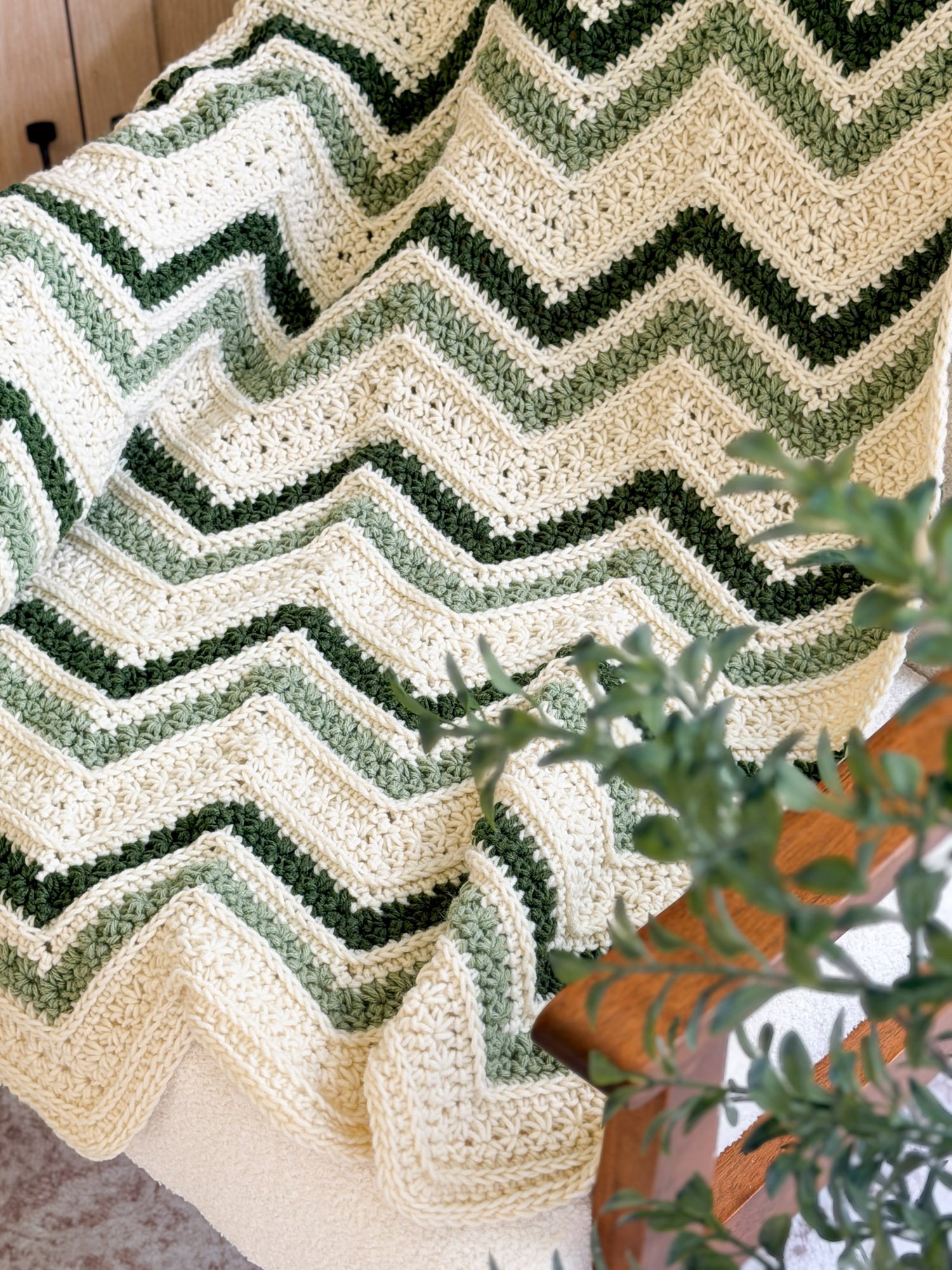 Petal Loop Chevron Crochet Blanket Pattern product image (8)