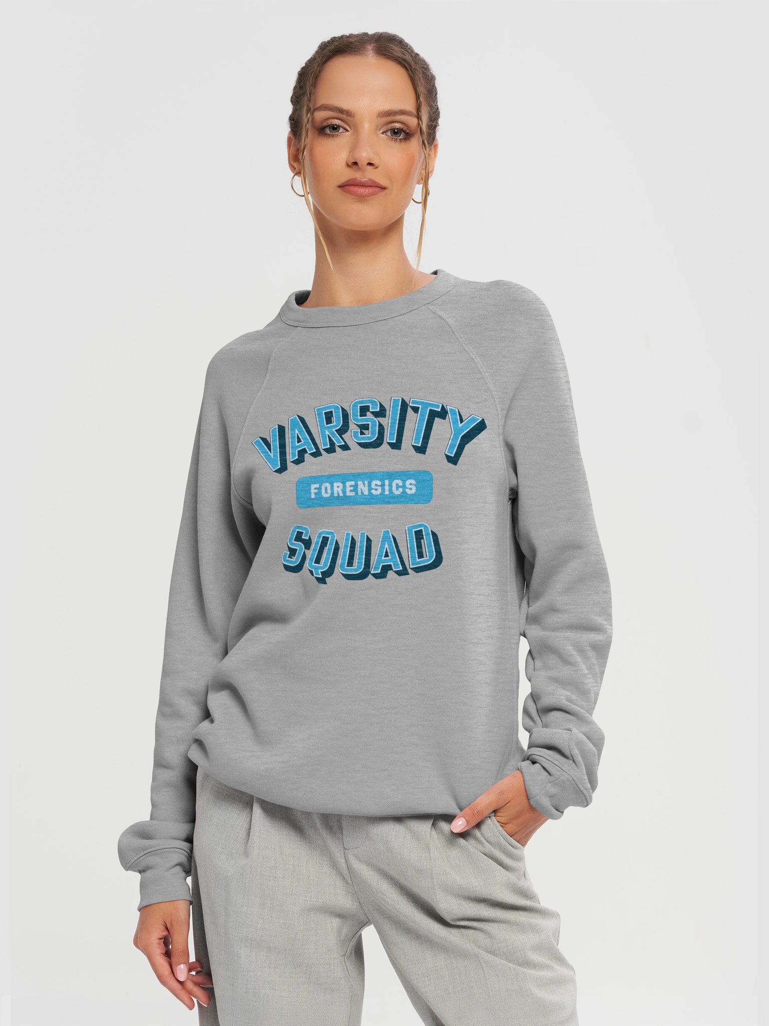 Varsity Forensics Squad Pullover Sweatshirt - Light Grey product image (5)