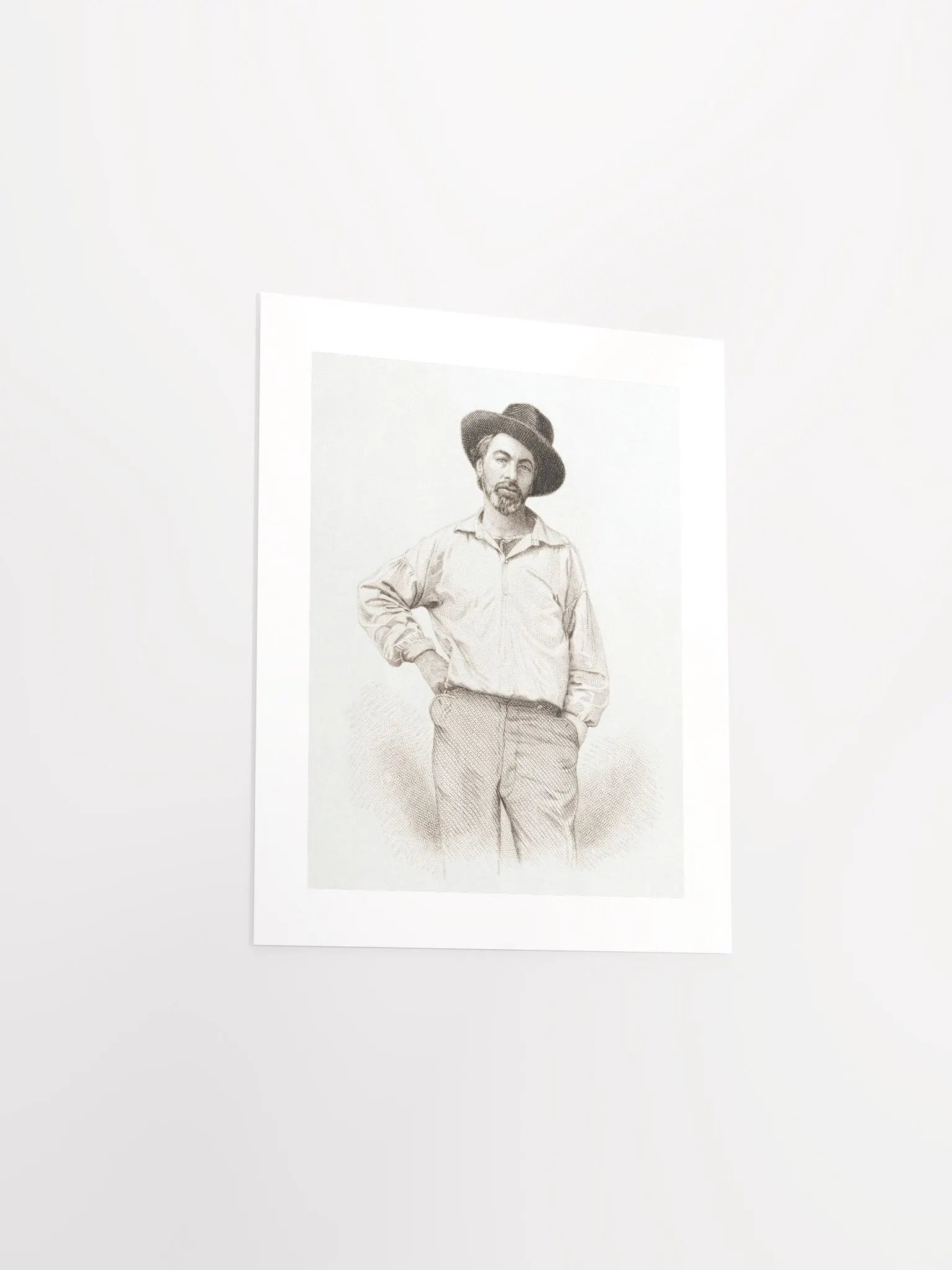 Walt Whitman Steel Engraving by Samuel Hollyer (1854) - Print product image (3)