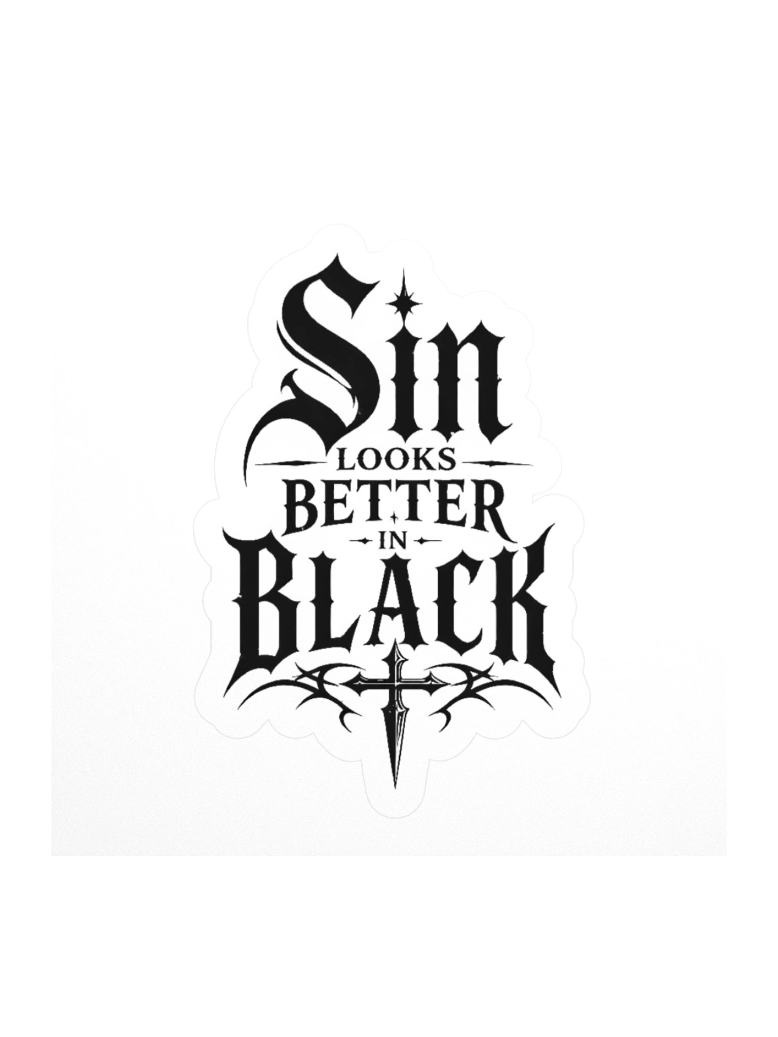 Sin Looks Better in Black Stickers product image (1)