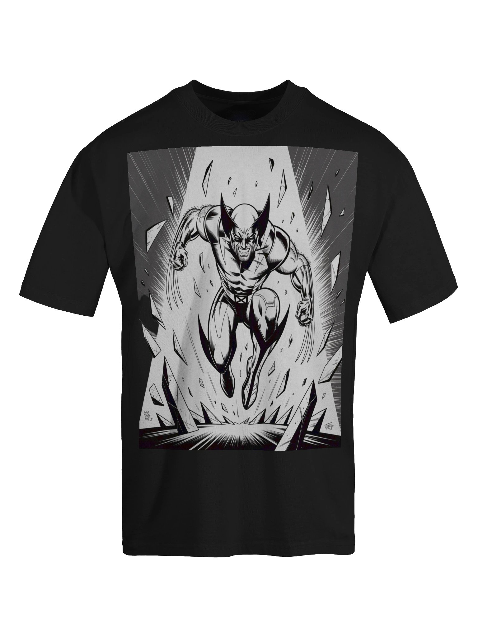Fractured Fury: Wolverine Shattered Veil Oversized Faded T-Shirt product image (1)