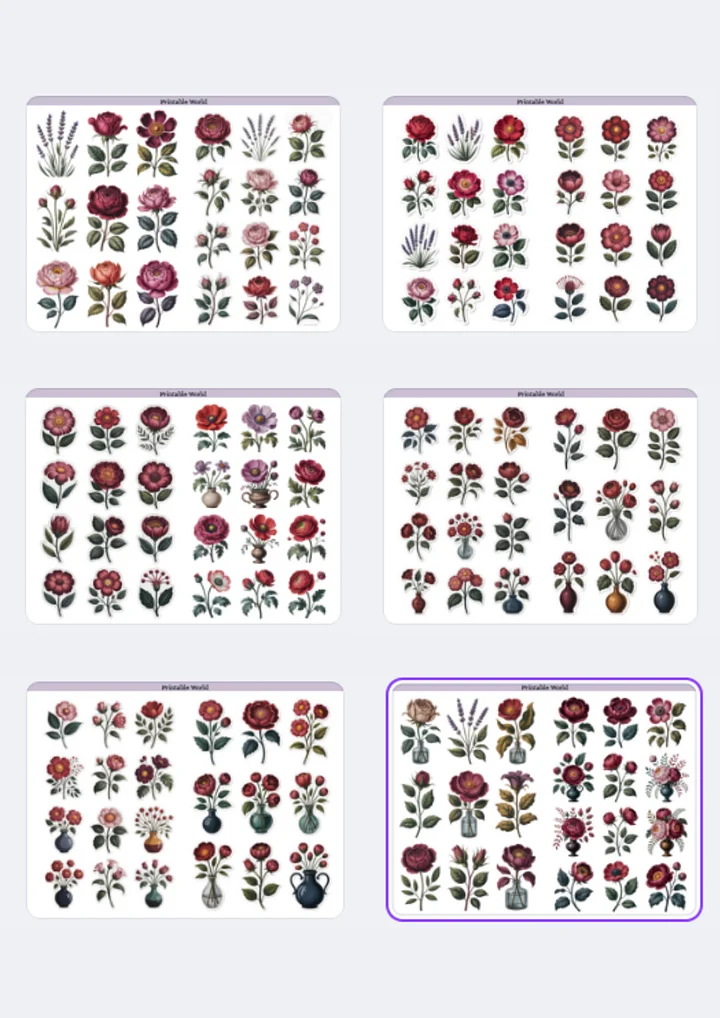Flowers Sticker Pack (Dark Academia Style) product image (2)