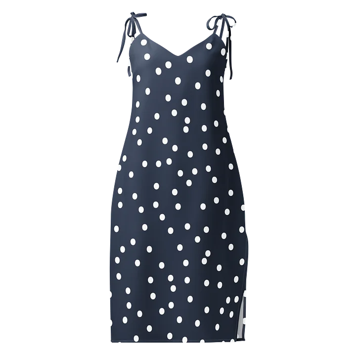 Classic Polka Dot Tie-Strap Midi Dress product image (1)