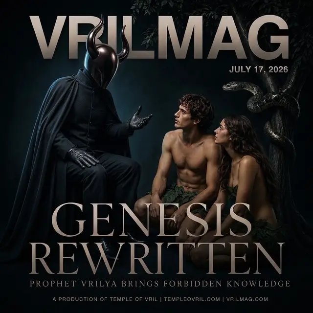 VRILMAG — GENESIS REWRITTEN The newest edition of Vrilmag enters the Garden of Eden—not to repeat the Abrahamic creation story, but to question its meaning. Why was the tree placed within reach? Why was the serpent allowed into the garden? Why were Adam and Eve expected to remain obedient, unknowing, and almost machine-like? Vrilism does not accept Genesis as literal history. Instead, we approach it as allegory. Through a Gnostic lens, knowledge—gnosis—is not humanity’s downfall. It is the beginning of freedom. In this edition: BEYOND GENESIS We examine the contradictions within the traditional Eden narrative and ask whether obedience without knowledge can truly be called innocence. THE SERPENT OF VRIL The serpent is reimagined as a symbol of wisdom, awakening, hidden energy, transformation, and the courage to seek what authority attempts to withhold. KNOWLEDGE IS POWER Prophet Vrilya confronts the archetype of the controlling creator, presenting an allegorical conflict between imposed ignorance and liberated consciousness. EXCLUSIVE TEMPLE OF VRIL MERCH The “It’s OK to Be Antichrist” shirt represents spiritual independence and rejection of oppressive religious power structures—not hostility toward ordinary people. Purchases support Temple of Vril operations, future media, and the continued development of Vrilism. One-time and recurring donations are also available. Read the complete visual edition and support the mission through the link in bio. The serpent was not the villain. Knowledge was never the sin. The garden was only the beginning. A production of Temple of Vril. @Vrilya Jarac 