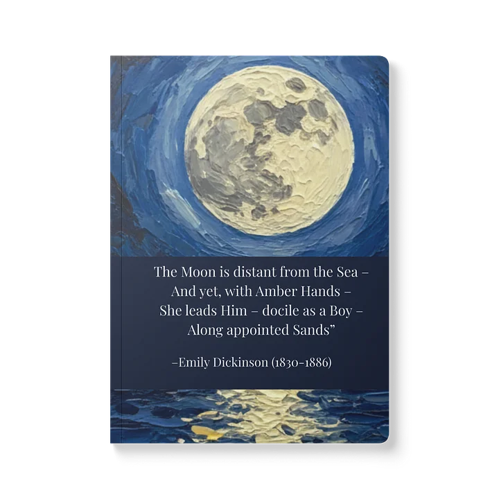 Softcover "The Moon is distant from the Sea" Notebook | Emily Dickinson notebook | Literary notebook | Emily Dickinson notebook product image (1)