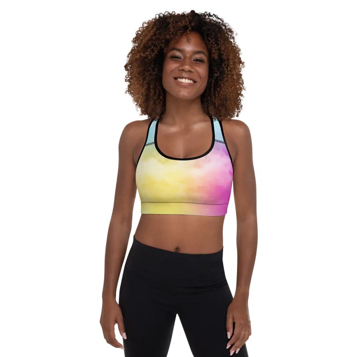 Blur cloud rainbow Design Padded Sports Bra - v3 product image (1)