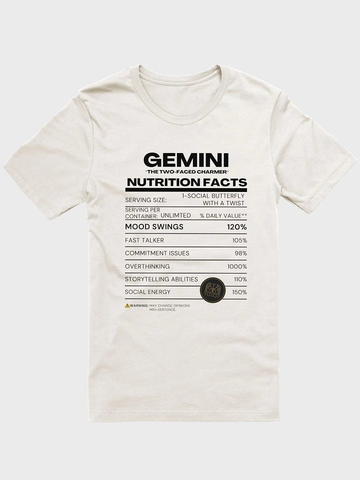 GEMINI NUTRITION FACTS T-Shirt product image (1)