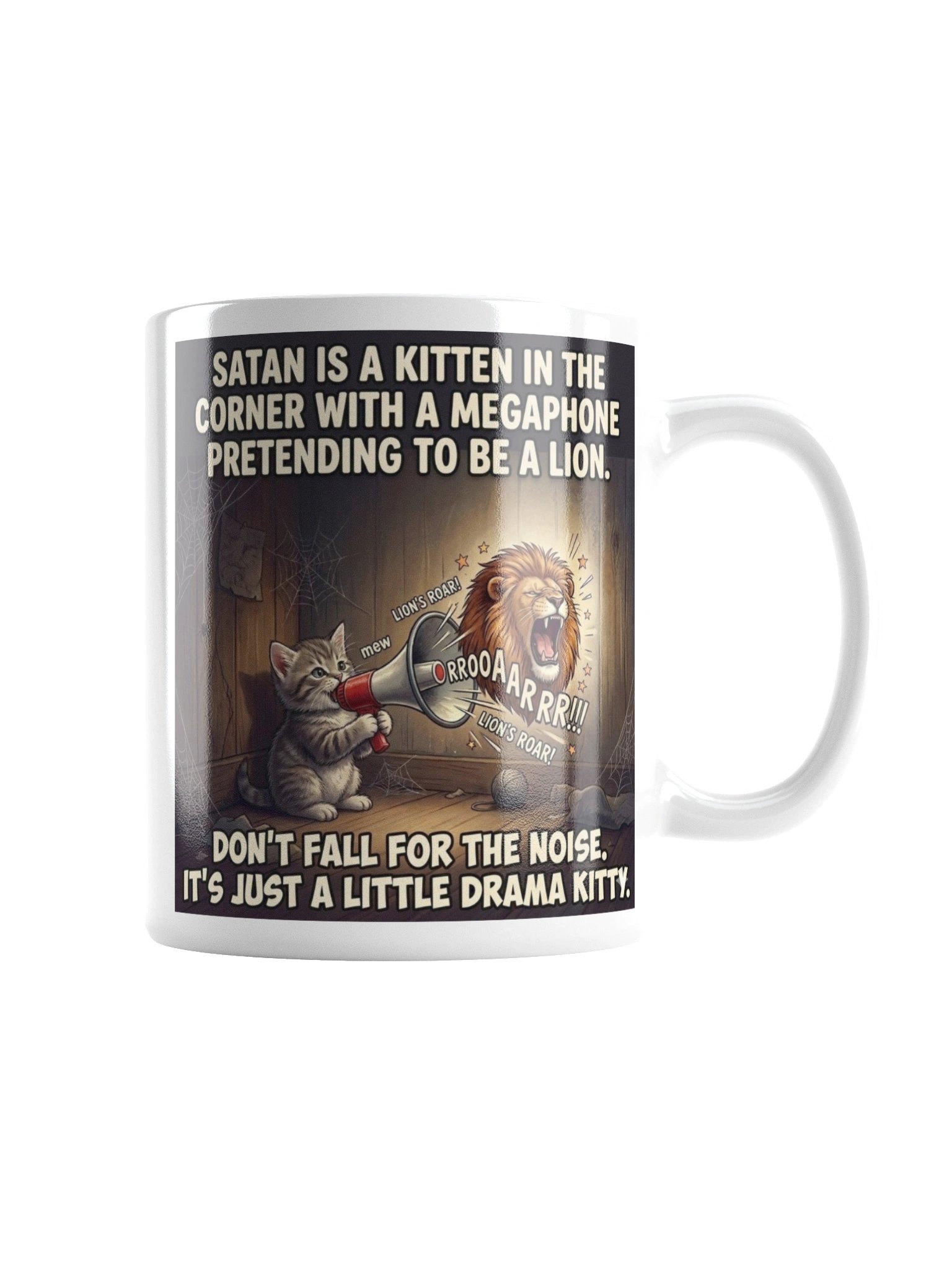 Funny Christian Mug | God Invented Humor Collection | Satan is a Kitten product image (6)