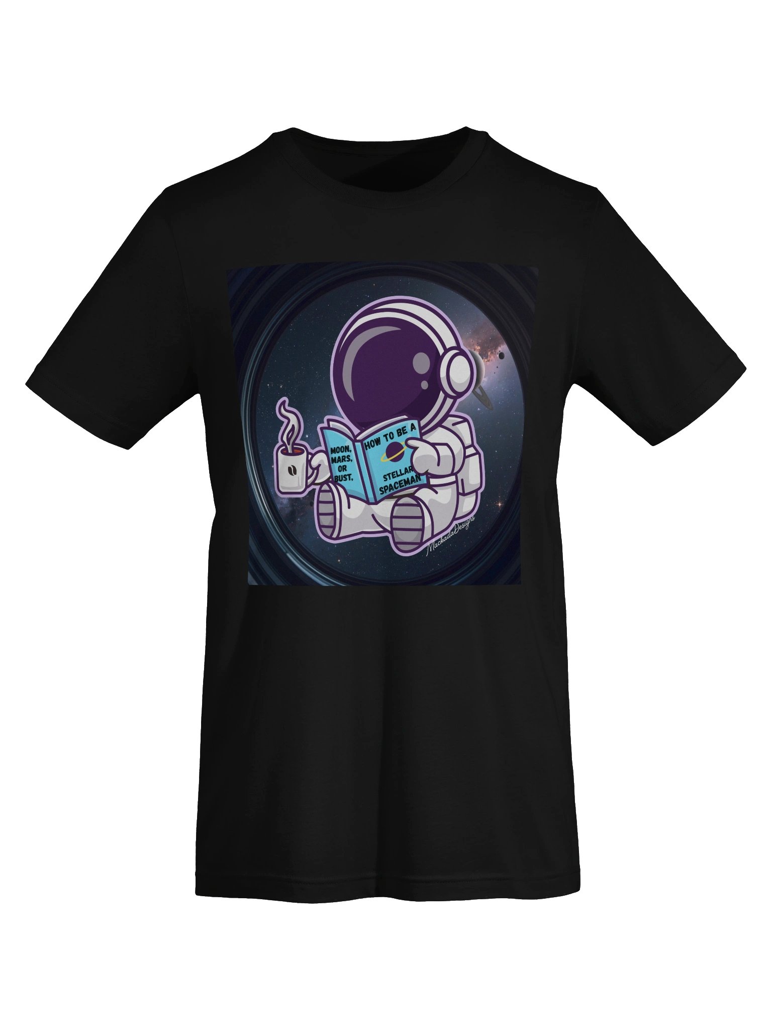 Stellar Spaceman Astronaut Reading Tee product image (54)