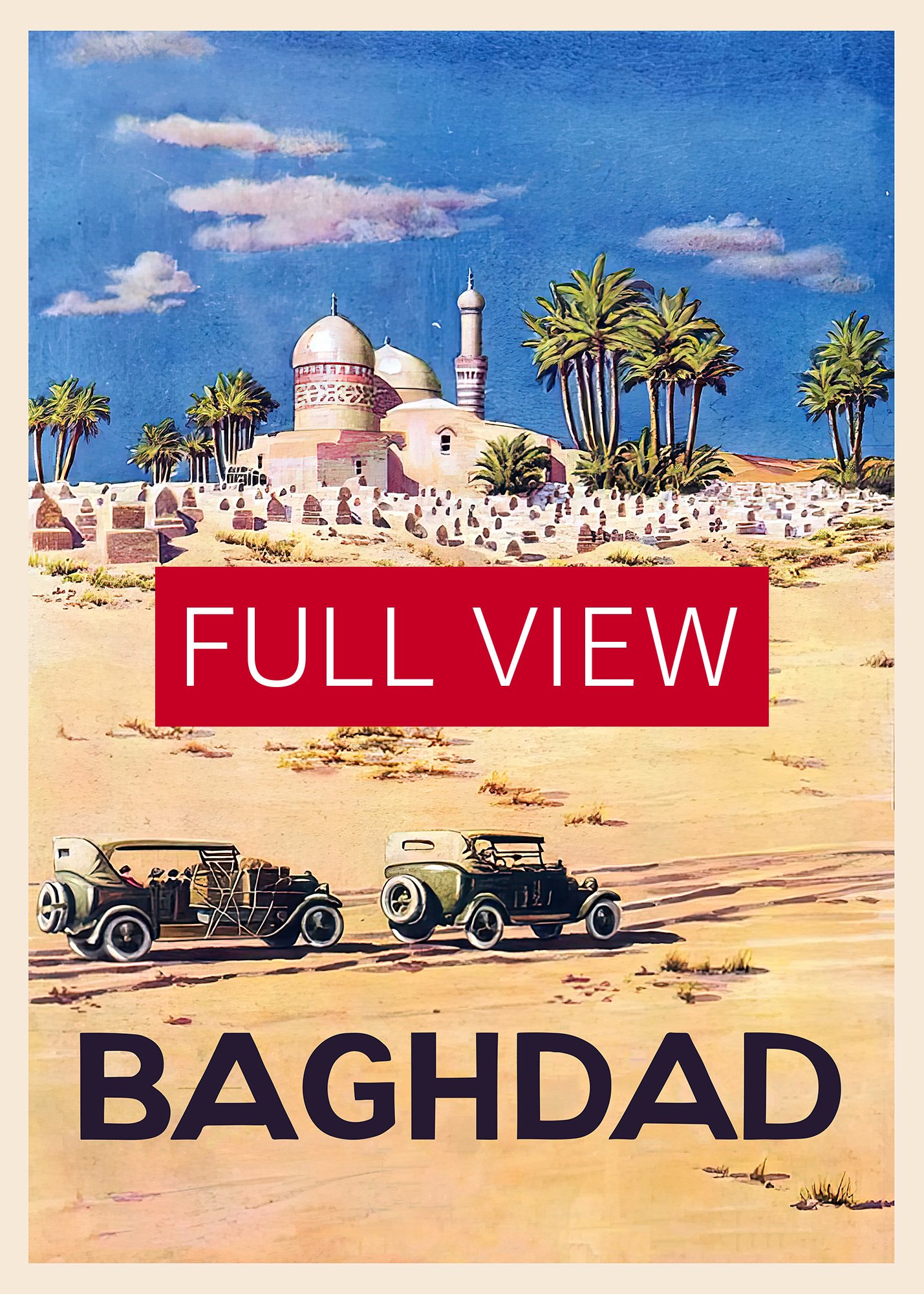 Baghdad, Iraq 1930s — retro travel poster, vintage travel art print, retro travel wall art product image (3)