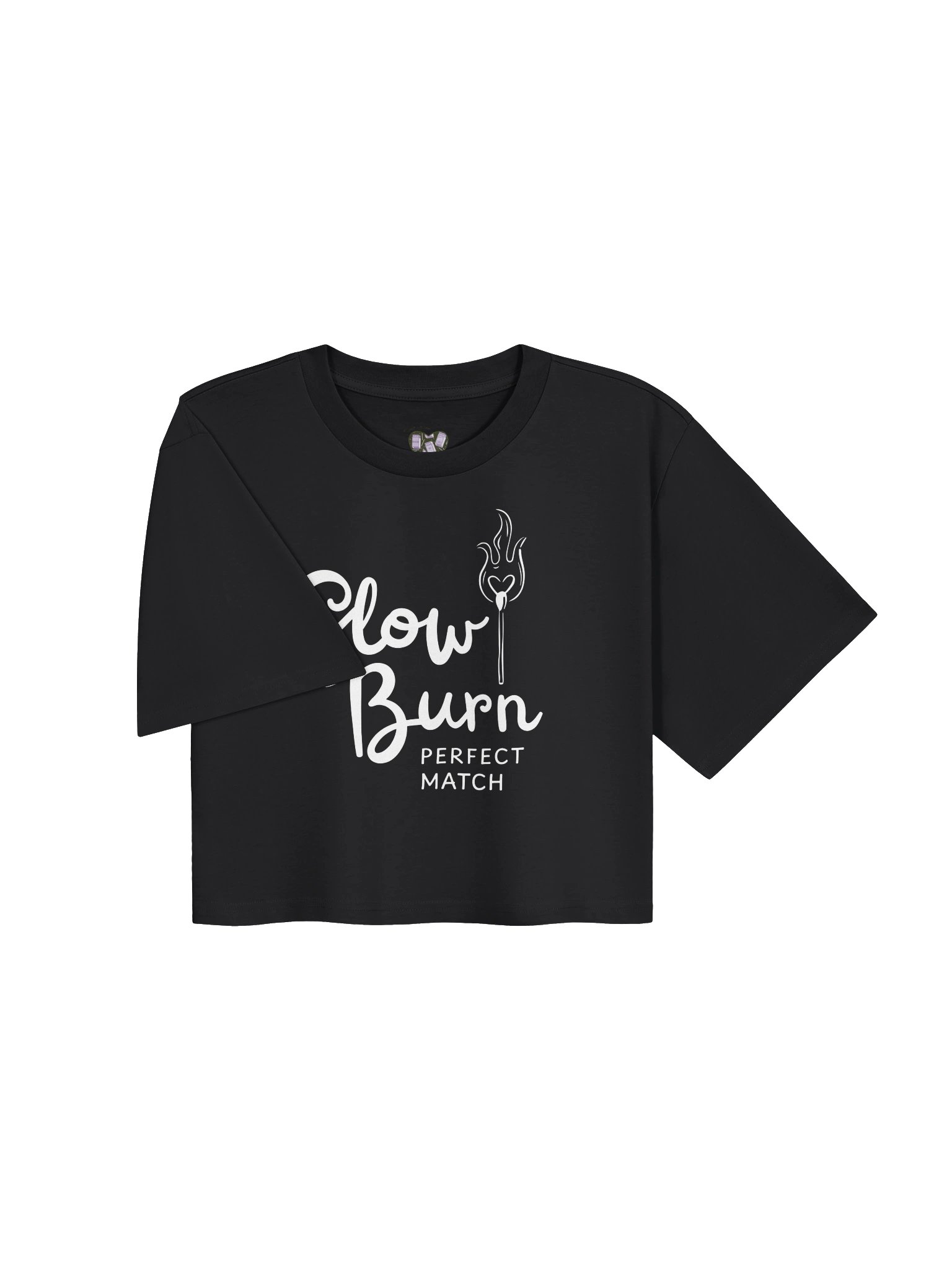 Slow Burn Perfect Match | White Logo - Relaxed Crop product image (3)