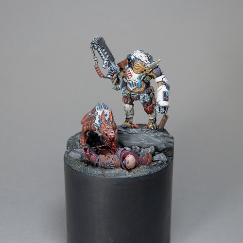 As soon as I saw Huron Blackheart and the Masters of the Maelstrom I knew I’d be painting up The Enforcer and her pet Plunder...