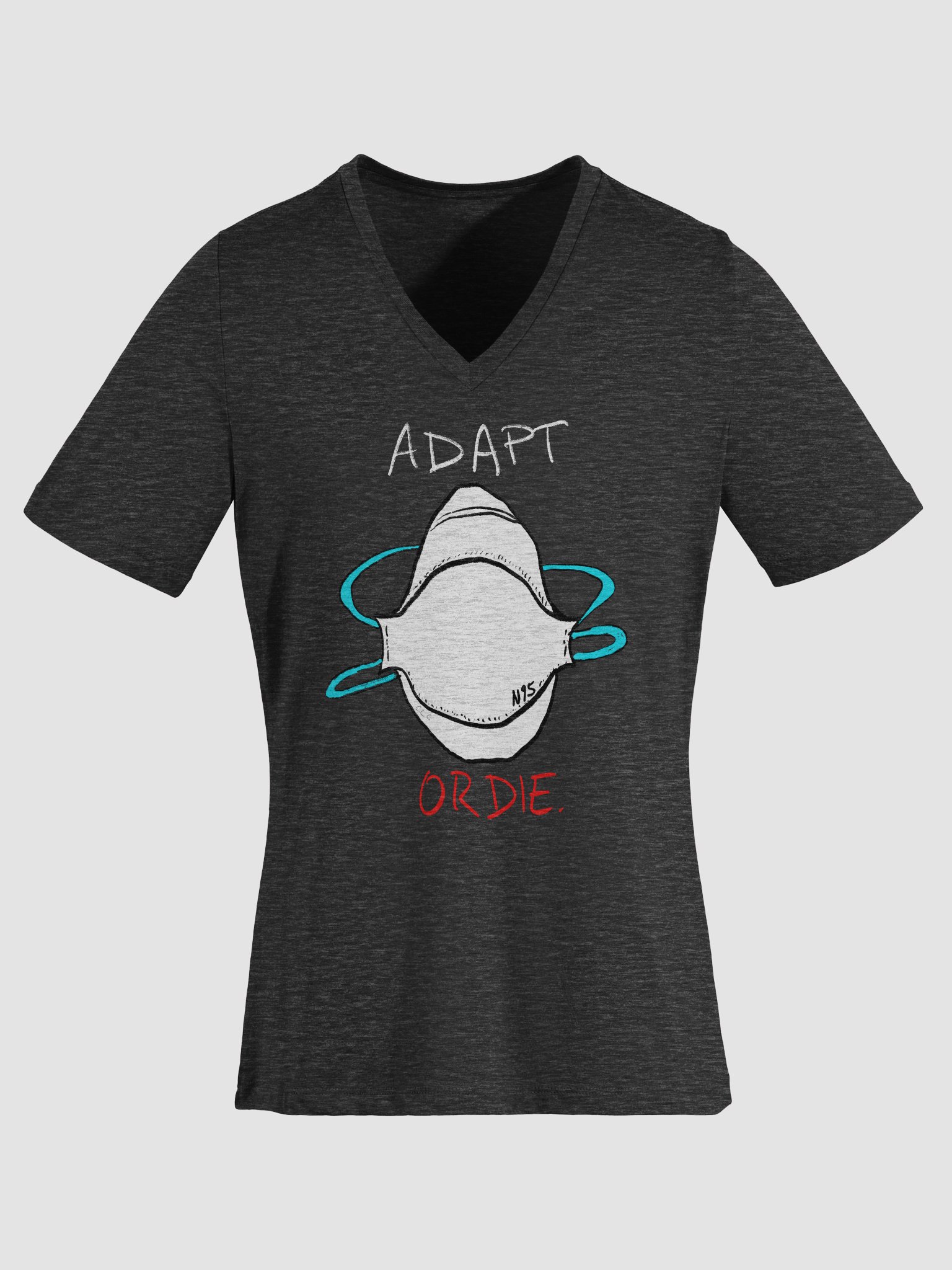 Adapt Or Die Relaxed V-Neck Tee product image (30)