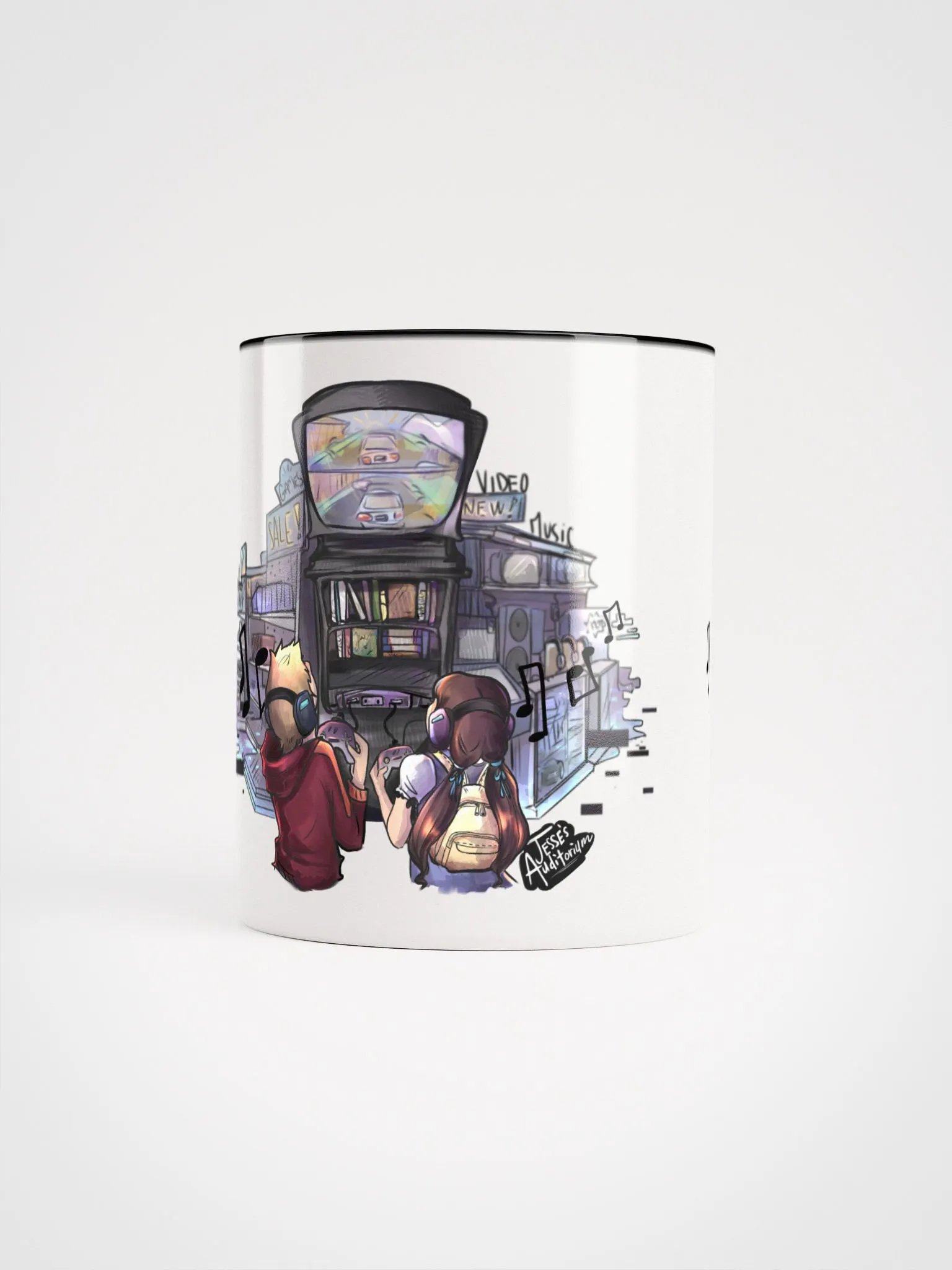 Ceramic Mug - White w/ Color Inside (Multi-Color Design) product image (5)