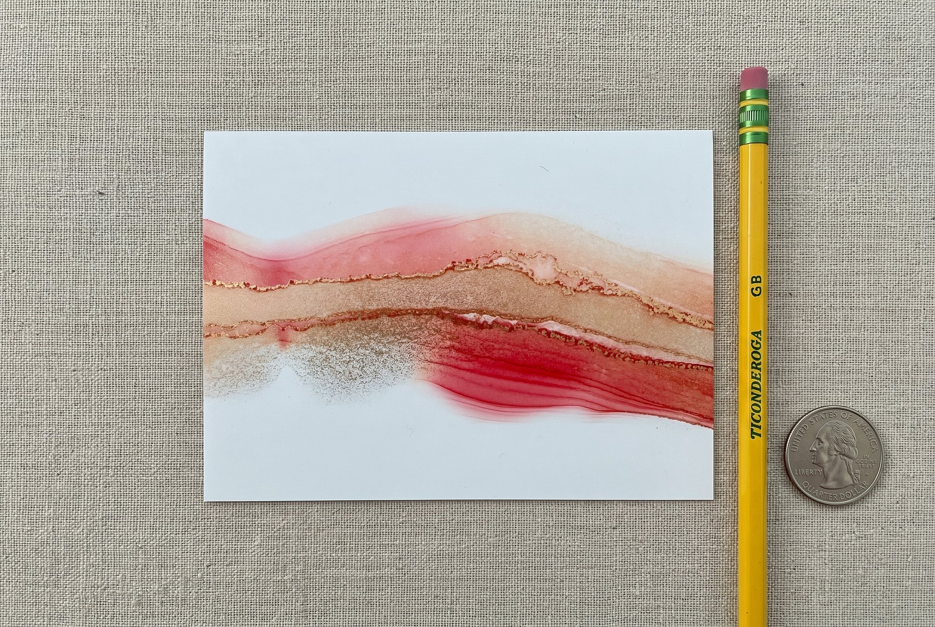 Crimson Flow I | Original ACEO Art Card (2.5" x 3.5") | Miniature Abstract Alcohol Ink Painting | product image (3)
