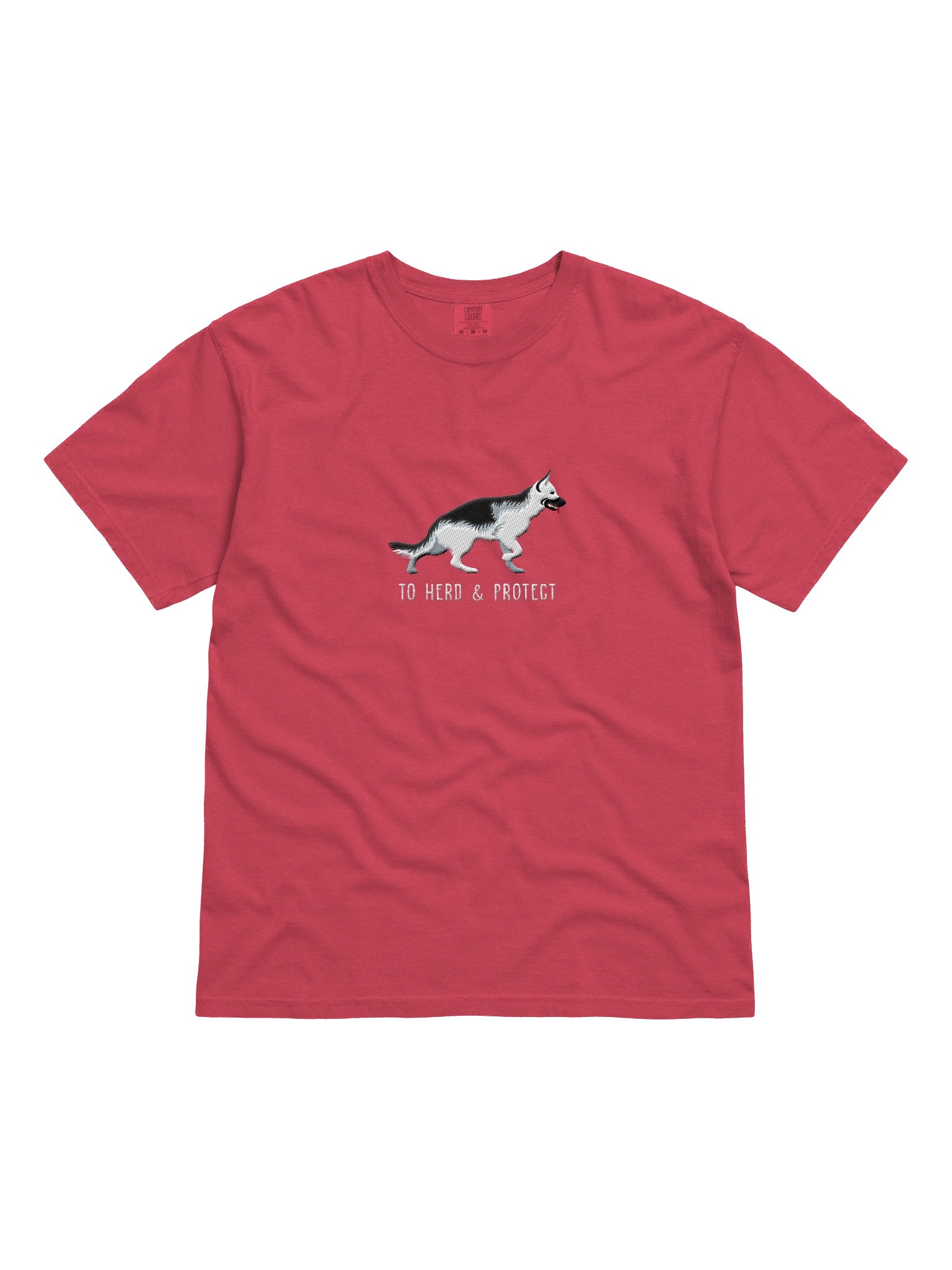 To Herd and Protect T-Shirt(Embroidered) of a German Shepherd(Silver) product image (4)
