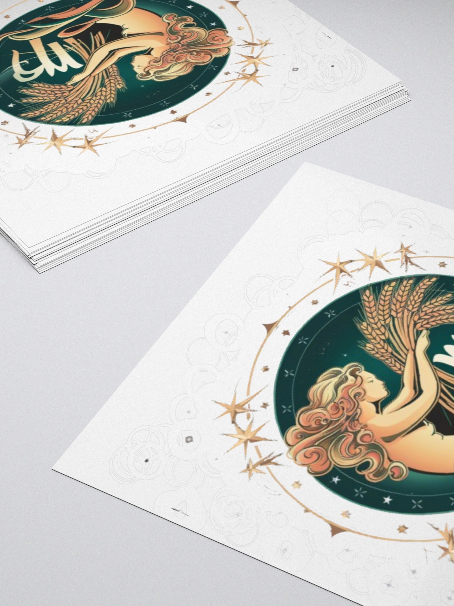 Virgo Zodiac Sticker - Maiden with Wheat & Floral - Durable Vinyl product image (11)