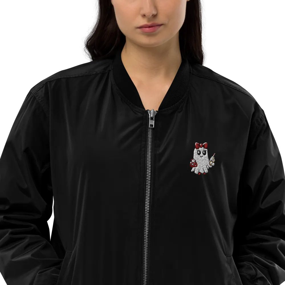 Stylish Ghost Embroidered Premium Recycled Bomber Jacket product image (5)
