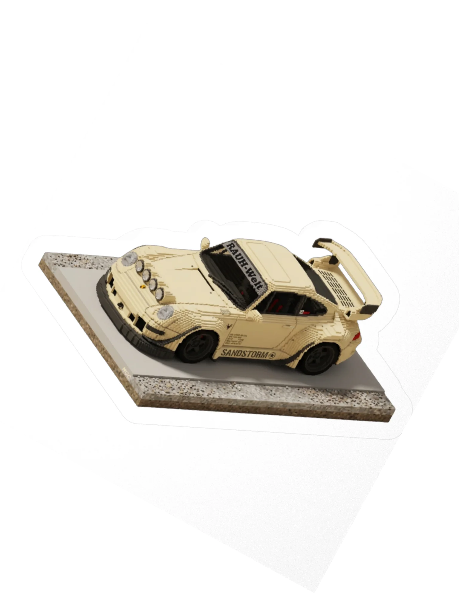 Sandstorm Beige Porsche 993 RWB "Sandstorm" Rauh-Welt Begriff Sticker (Pixel, Retro, Minecraft) product image (4)