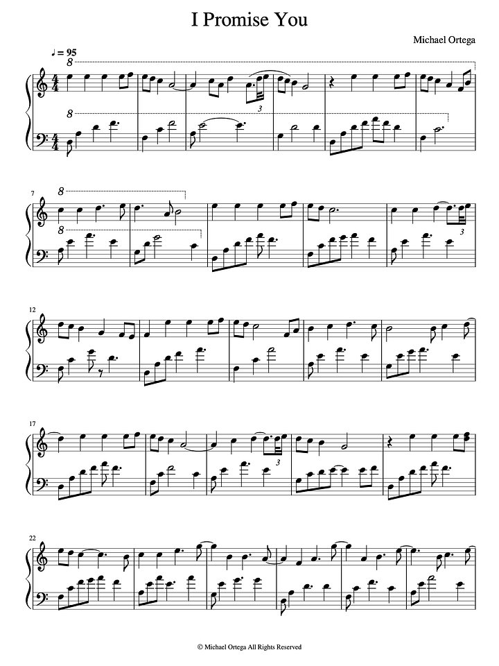 I Promise You (Piano Score) product image (2)