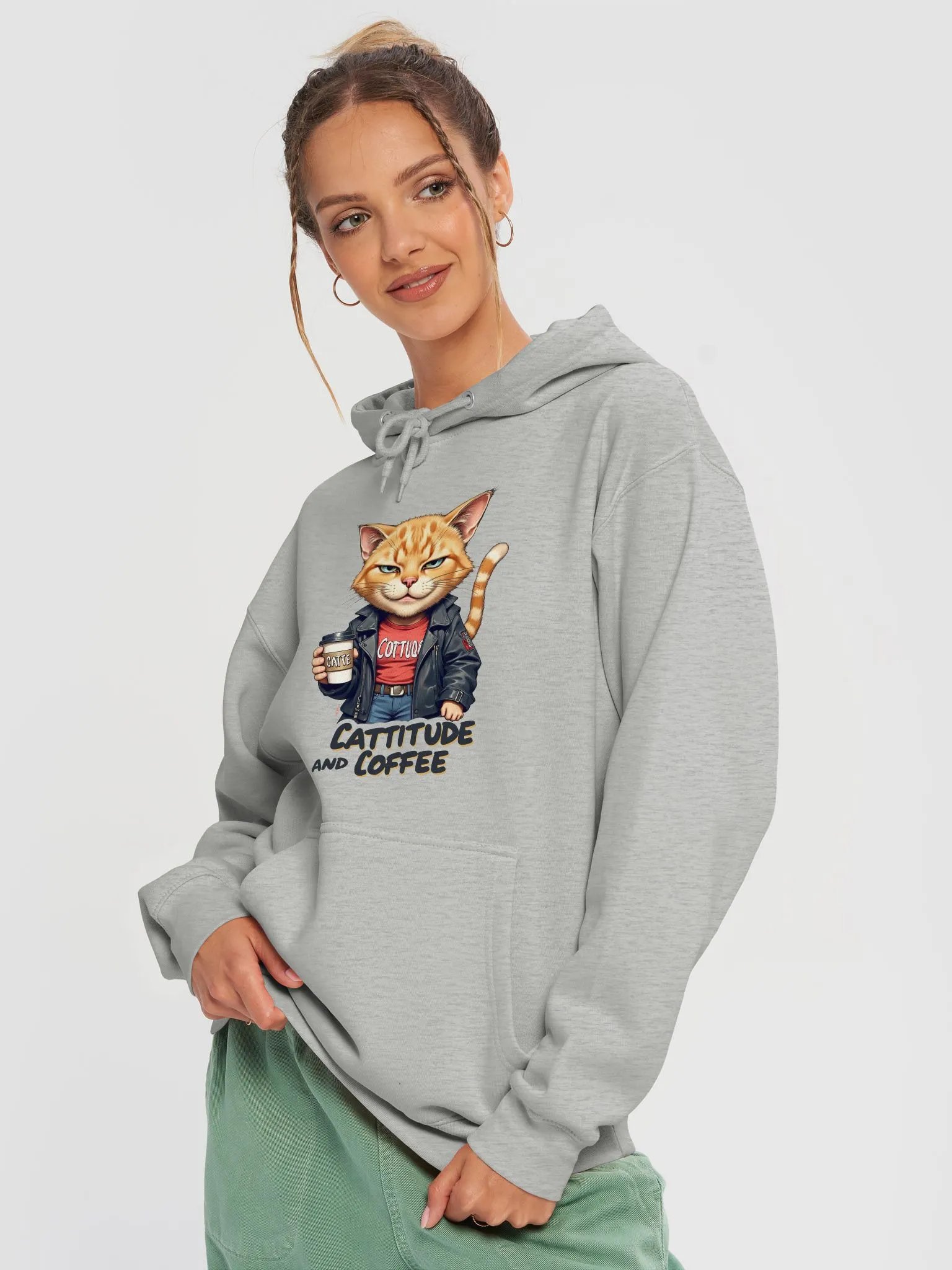 Cattitude and Coffee Hoodie product image (10)