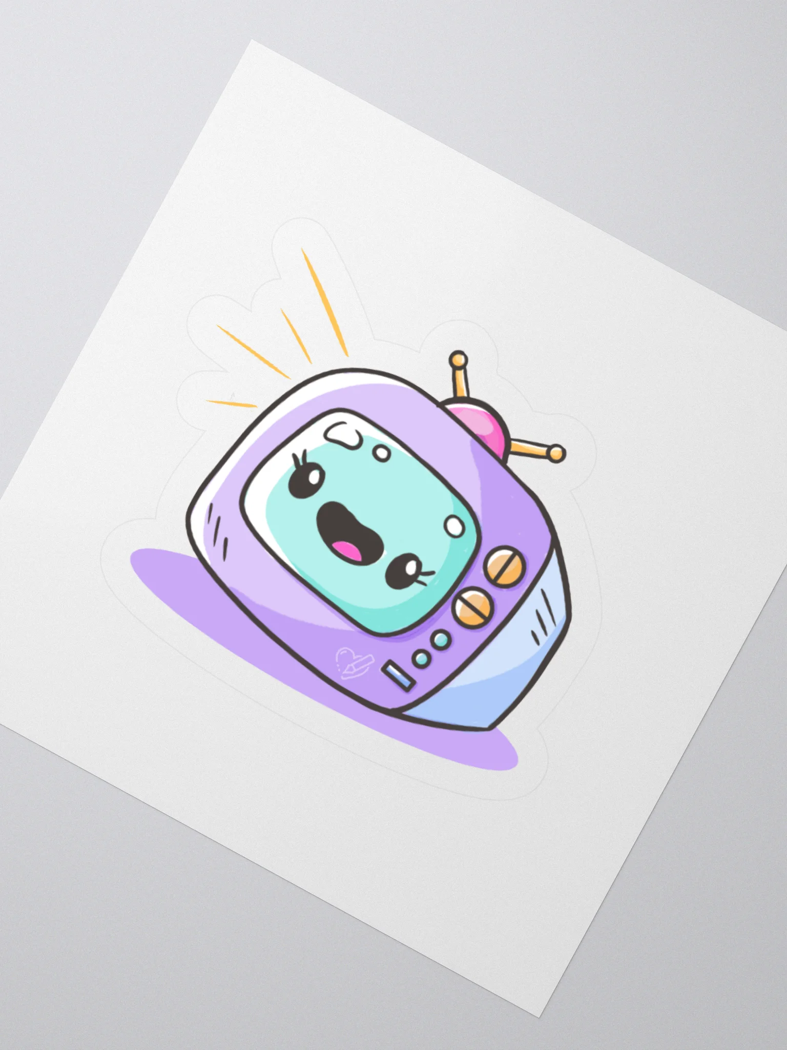 Cute Nostalgic Televison Kiss Cut Sticker product image (2)