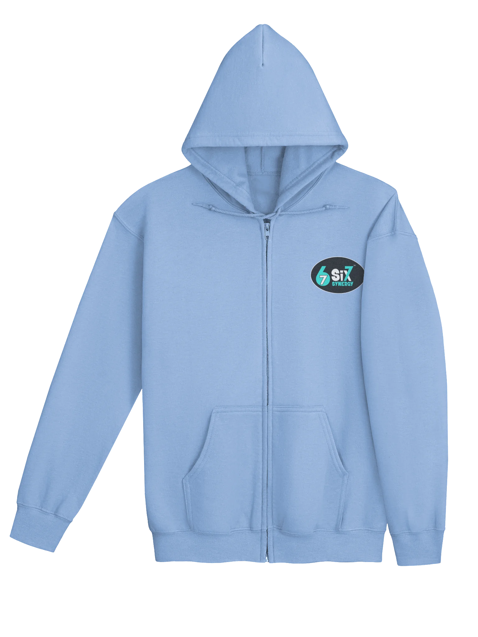 Adult Zip-Up Hoodie - Light Blue, Logo on Front product image (4)