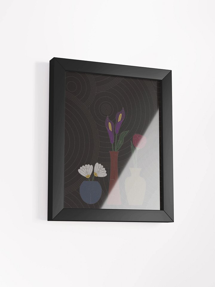 Simple line art flowers in vases (Framed Poster) product image (12)