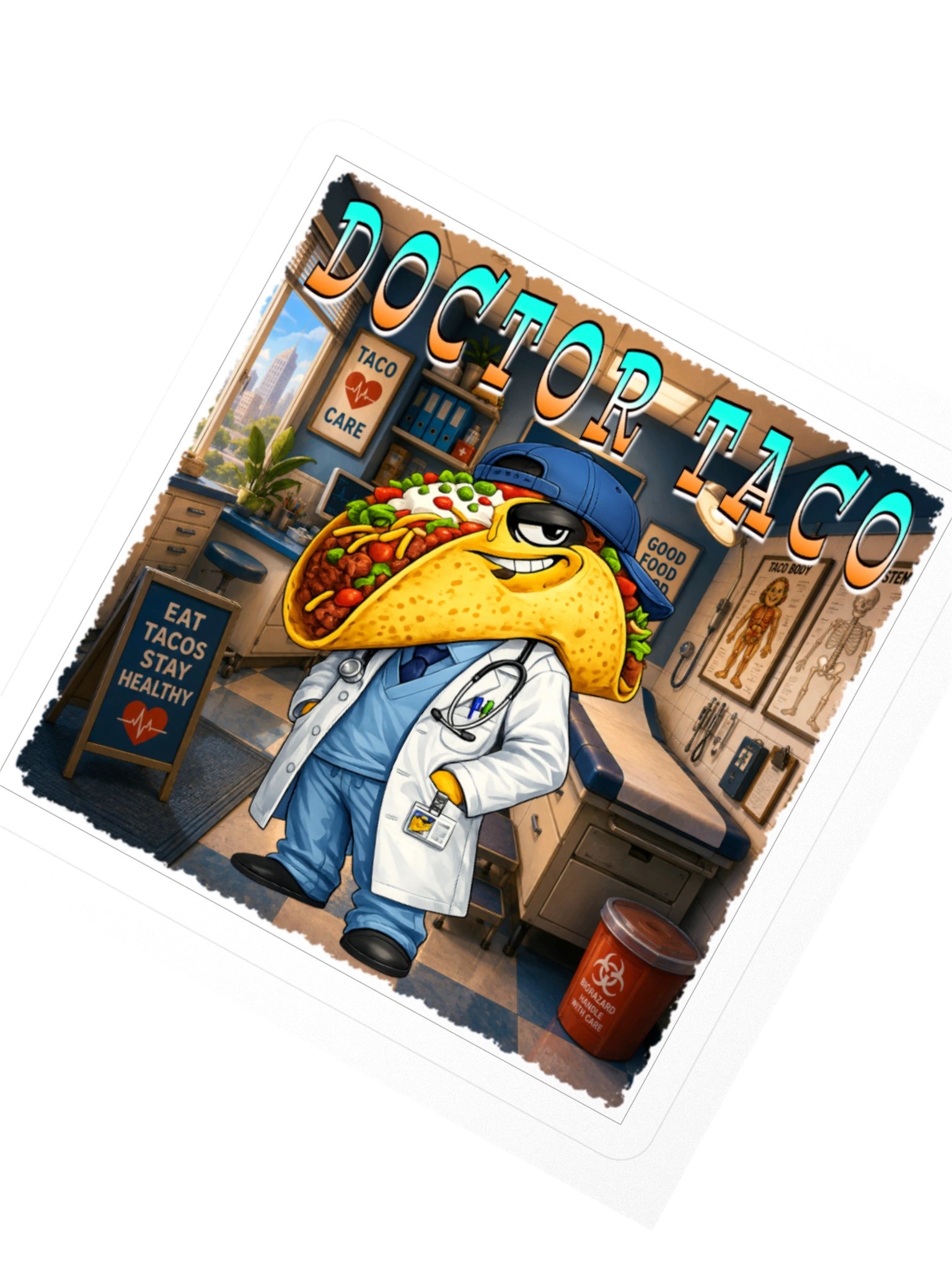 Doctor Taco Kiss Cut Sticker - The Taco Family product image (4)