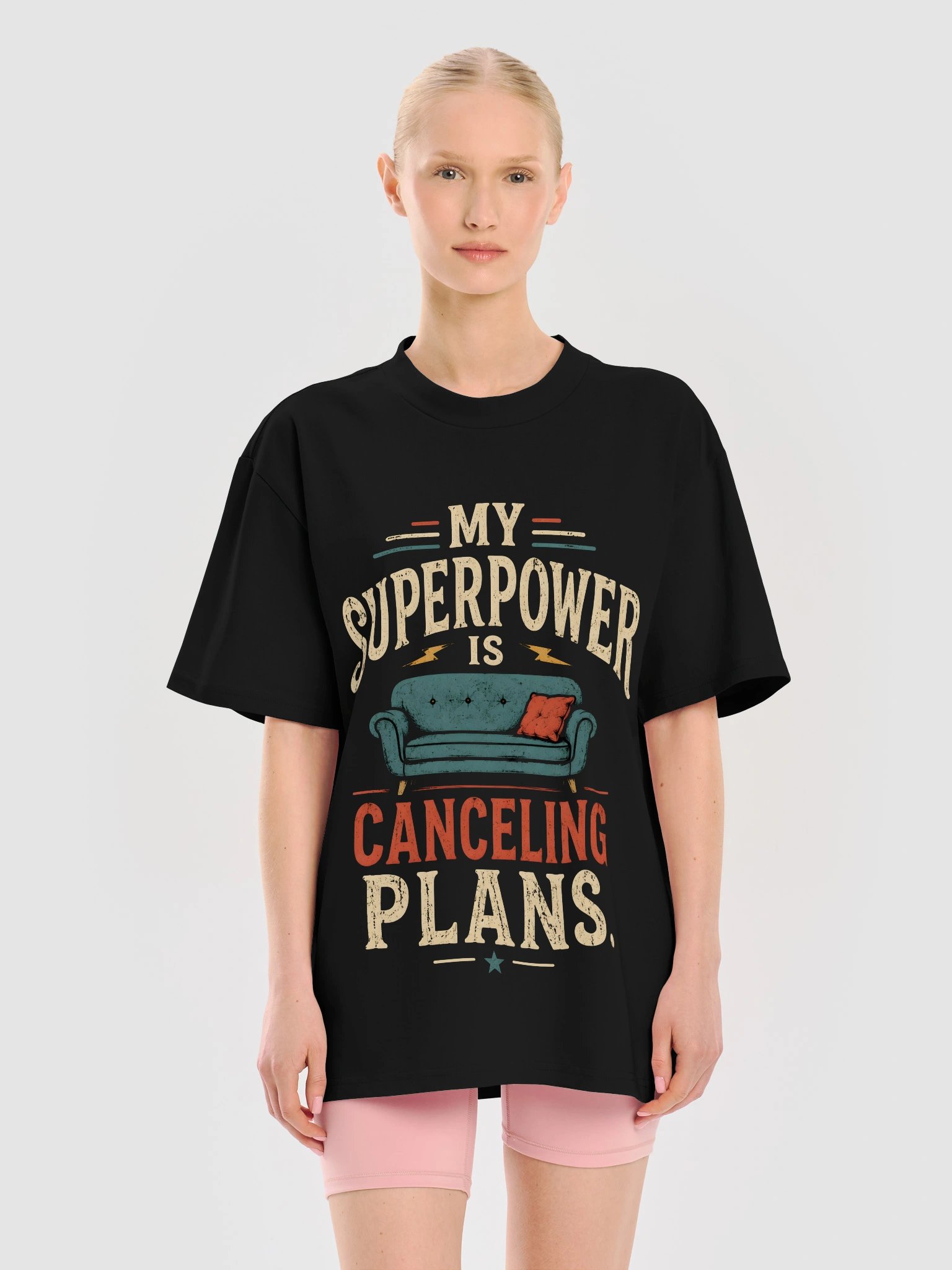 My Superpower Is Canceling Plans T-Shirt | Funny Introvert Tee | Vintage Retro Graphic Shirt | Sarcastic Humor Gift for Homebody product image (4)
