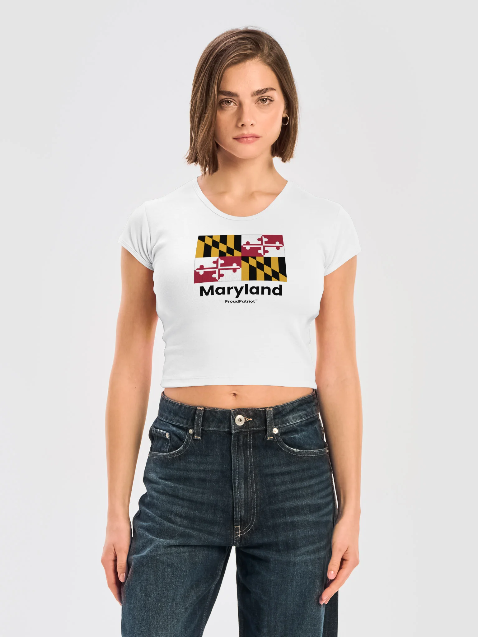 Maryland Women's Ribbed Baby Tee Crop Top product image (1)