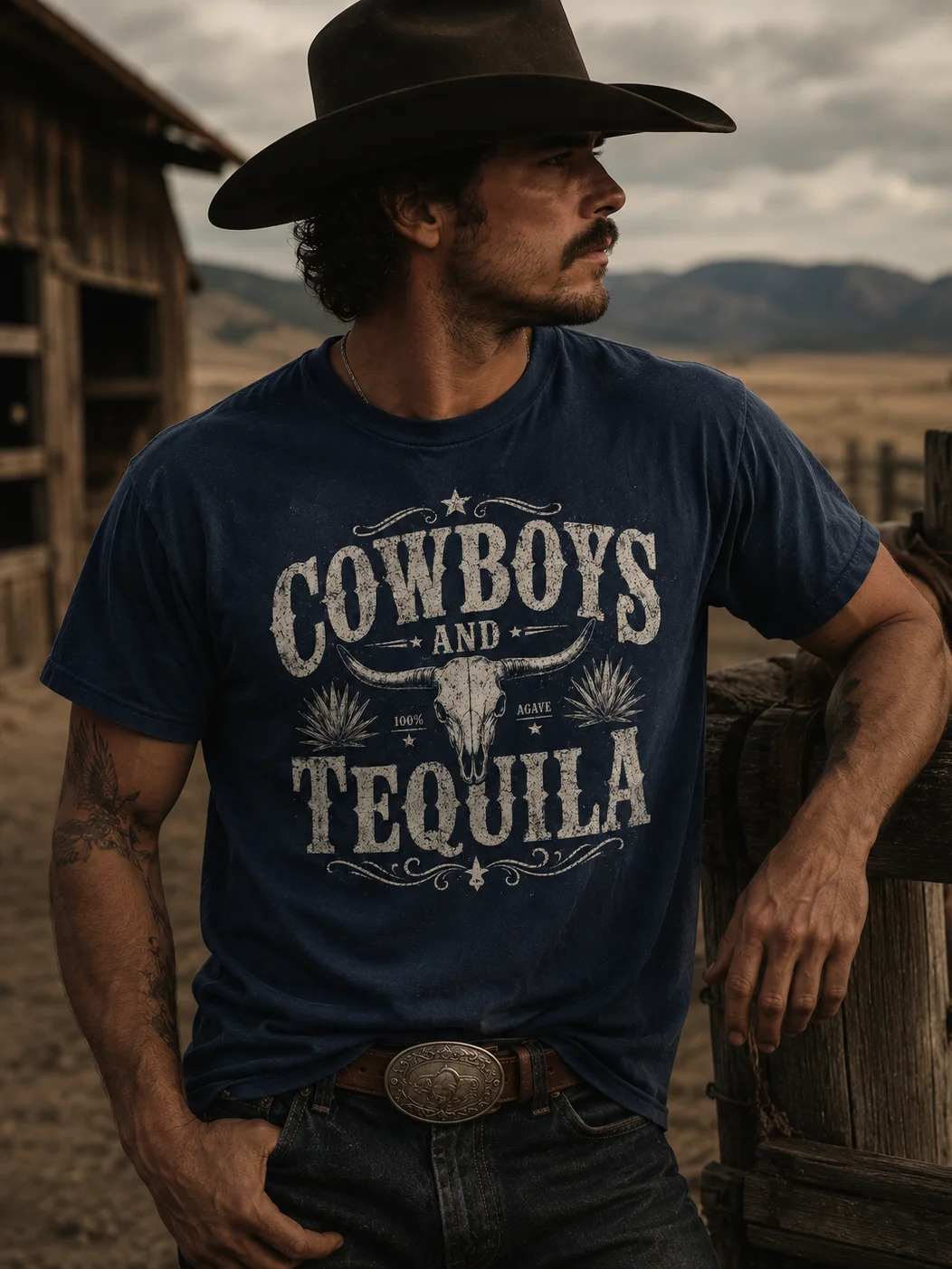 Cowboys and Tequila Longhorn Tee product image (4)